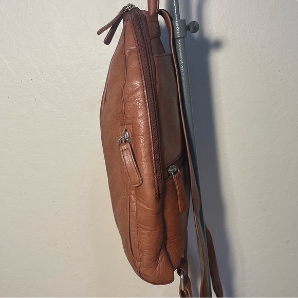 Osgoode Marley Leather Teardrop Multi Zip Backpack - Picture 3 of 11